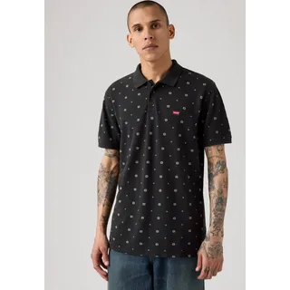 Levi's Poloshirt "LEVIS HM POLO", Herren, Gr. M, ebba geo jet schwarz, Jersey, Obermaterial: 100% Baumwolle, regular fit, Shirts, mit Markenlogo auf der Brust