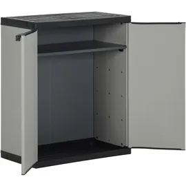 vidaXL Mülltonnenbox Grau und Schwarz 68x40x85 cm PP