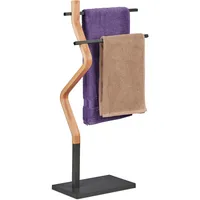 Relaxdays Handtuchständer geknicktes Design, 2 Metallstangen, HxBxT: 85x43,5x20 cm,