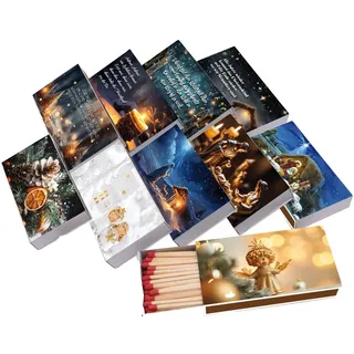 jameitop jameitop®8 x 45er Packungen XL Streichholzschachteln, 10cm mit Weihnachten/Christmas Design Streichhölzer Zündhölzer