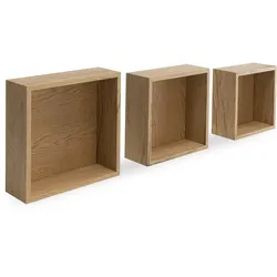 Wandregale 3er-Set KALISI - braun