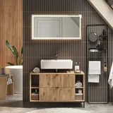 Vicco Waschbeckenunterschrank Eliza, Viking Oak, 100 x 63 cm mit 2 ausziehbaren Schubladen, Vicco