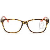 MAGIMODAC Rechteckige Gleitsichtlesebrille Damen Progressive Multifokale Lesebrillen Herren Lesebrille Anti Blaulicht Gleitsicht Computer-Lesebrille Rot +3.5