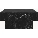 [en.casa] Couchtisch schwarz Weiß, Holzwerkstoff, Marmor Optik, Rechteckig,Rechteckig, 80x36x60 cm Marmoroptik,