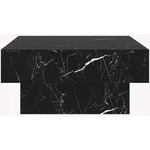 [en.casa] Couchtisch schwarz Weiß, Holzwerkstoff, Marmor Optik, Rechteckig,Rechteckig, 80x36x60 cm Marmoroptik,