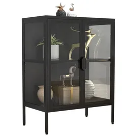 VCM Standvitrine Floka S 100 x 40 x 200 cm Schwarz