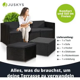 Juskys Punta Cana M Lounge-Set schwarz/dunkelgrau