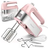 HaooAir 450W Elektrischer Handmixer, 5-Gang-Handmixer mit Messbecher-Aufbewahrungsbox, 5 Edelstahl-Zubehörteilen, Turbo-Funktion, Auswurftaste, Küchenmixer zum Backen und Kochen