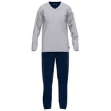 Tom Tailor Pyjama in Hellgrau/Dunkelblau | Gr.: L