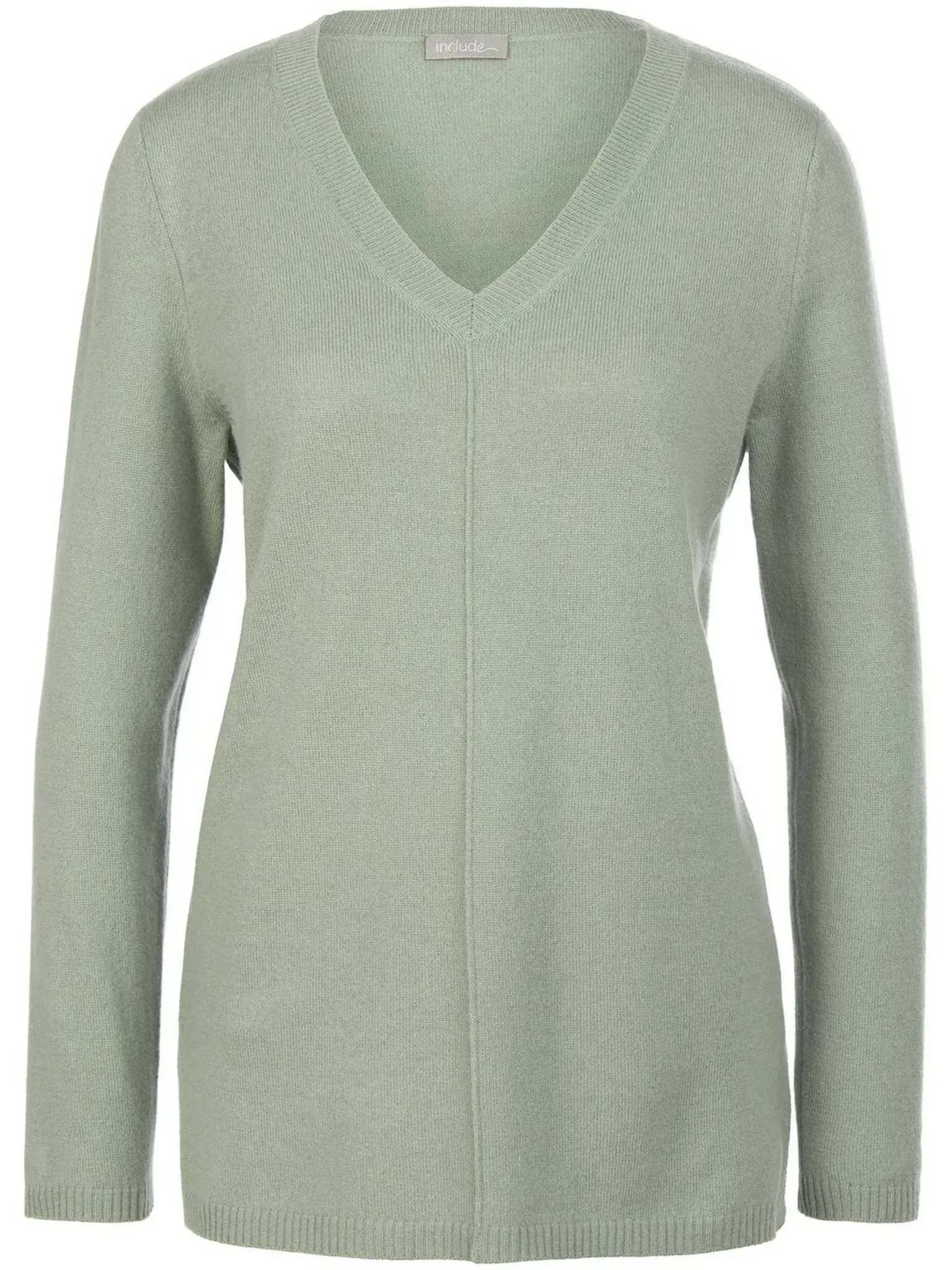 Le pull décolleté V 100% cachemire  include vert