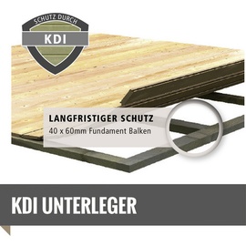 Woodfeeling Stockach 4 2,42 x 2,42 m terragrau Doppelflügeltür