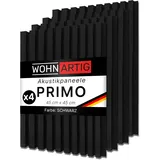 wohnartig® Wandpaneele PRIMO - Set 4 Stück je 450 mm x 450 mm | Farbe: Schwarz | Akustikpaneele | Wandpaneele auf filz | Wandverkleidung