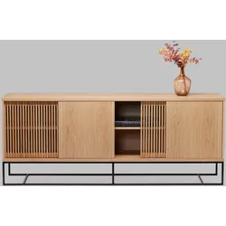 Sideboard WOODMAN "Ende", braun (eiche), B:188cm H:75cm T:45cm, FSC-zertifiziertes teilmassives Holz, Sideboards, Kommode, teilmassiv, Metallfüße, Breite 188 cm, FSC
