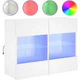 vidaXL TV-Wandschrank mit LED-Leuchten Weiß 78,5x30x60,5 cm