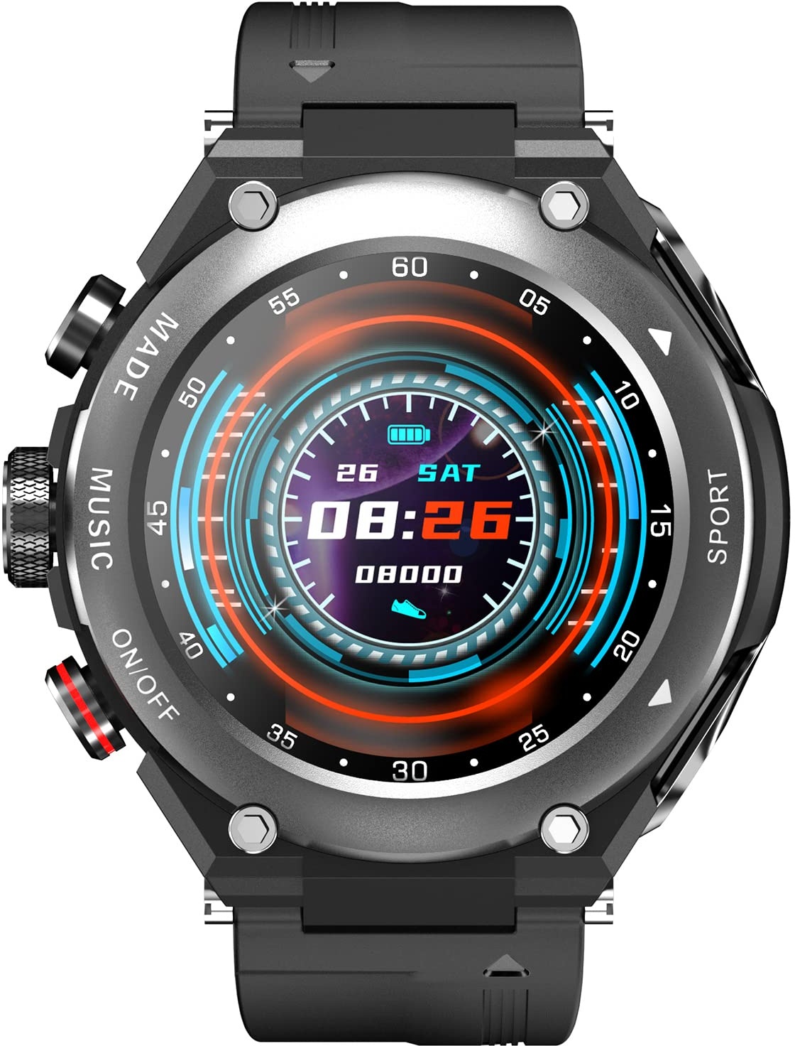 BIOSA T92 Smart Watch t -Headset, 1,28-Zoll-HD-Toun, IP67 wasserdicht, Sportuhr, integrierter runr Fitns-, Musik, Körpertemperatur