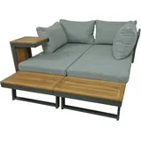Garden Pleasure Felice Lounge-Essgruppe 3-tlg. grau inkl. Polsterung