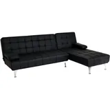 Mendler Schlafsofa HWC-K22, Couch Ecksofa Sofa, Liegefläche links/rechts Schlaffunktion 236cm ~ Kunstleder schwarz