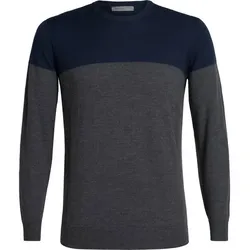 ICEBREAKER Merino Herren Wollpullover, Midnight Navy/CHAR HTHR, XL
