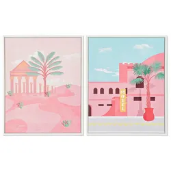 Bild DKD Home Decor S3018022 Landschaft Araber (40 x 2,5 x 50 cm) (2 Stück)