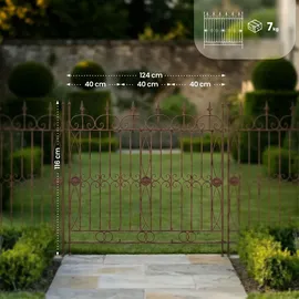 deluke Gartenzaun LINUS Antik 124 x 116 cm Antik-Braun
