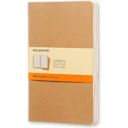 Moleskine Cahier Journals Linierte Notizbücher L sandfarbig 3 St.