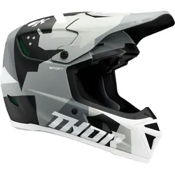 Thor Reflex Sport Carbon Brave, Motocrosshelm - Matt Grau/Weiß/Schwarz - XL