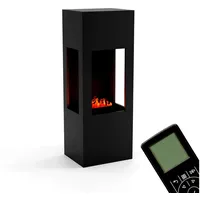 GLOW FIRE Elektrokamin Böll Wasserdampf Kamin, Standkamin, Elektrischer Kamin, Wasserdampfkamin mit 3D Feuer und Knisterfunktion schwarz