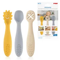 Reer LittleYummie Silikon Babylöffel | Baby-led Weaning | Lernbesteck/Lernlöffel