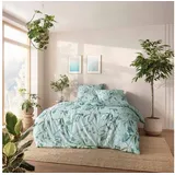 Estella Bettwäsche Estella Bio Mako Satin Bettwäsche 135x200 Telma mint Zweige Vögel, Bio Baumwolle, 2 teilig, für Sommer oder Winter grün