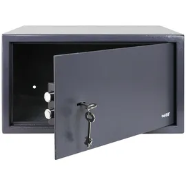HMF 49204-11 Safe Tresor mit Schlüssel, Möbeltresor passend für Laptop und Ordner 45 x 25 x 36,5 cm Anthrazit