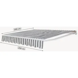 [en.casa] Markise Bitonto 250 x 200 cm grau/weiß