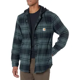 CARHARTT Flannel-Fleece, Kapuzen-Hemd/Jacke - Grau/Dunkelgrau (Elm) - M