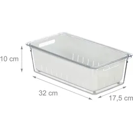 Relaxdays Kühlschrank Organizer 2er Set transparent/weiß