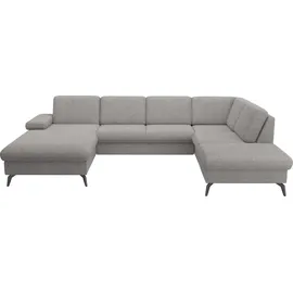 sit&more Wohnlandschaft SIT & MORE "Morris Jubi U-Form, B: 300 cm", grau, B:300cm H:83cm T:202cm, 100% Polyester, Sofas, Wohnlandschaft, mit Armteilfunktion & 1 Zierkissen, optional Bettfunktion