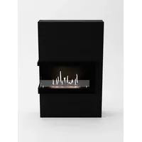 GLOW FIRE Echtfeuer-Dekokamin Halden links Ethanol Kamin, Bioethanol Kamin mit 3h Brenndauer, Heizleistung bis 2 kw schwarz