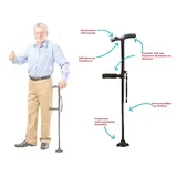 Clever Cane Gehstock Gehilfe und Aufstehhilfe schwarz