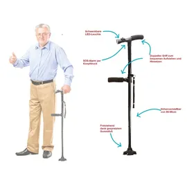 Clever Cane Gehstock Gehilfe und Aufstehhilfe schwarz