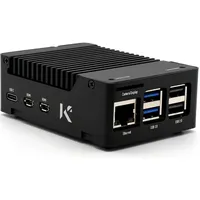KKSB Gehäuse für Raspberry Pi 5, passive Kühlung durch Kühlkörper, Aluminium, eloxiert, schwarz