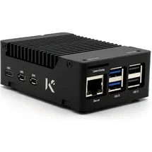 KKSB Gehäuse für Raspberry Pi 5, passive Kühlung durch Kühlkörper, Aluminium, eloxiert, schwarz