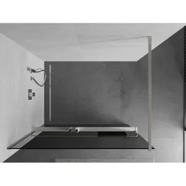 Mexen Kioto+ Duschwand mit Wandablage 100 x 200 cm, graphit, gebürsteter Nickel - 800-100-121-97-40