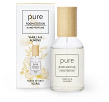 PURE ROOM EDITION Raumduft Vanilla & Almond, Angenehmes Raumparfum mit einem warmen Vanilleduft und fruchtigen Noten, 100 ml - Sprühflakon