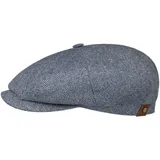 Stetson Hatteras Seide Schirmmütze Damen/Herren - Ballonmütze aus Seide - Flatcap mit Sonnenschutz UV 40+ - Schiebermütze mit Fischgratmuster - Schirmmütze Sommer/Winter blau 55 cm - 55
