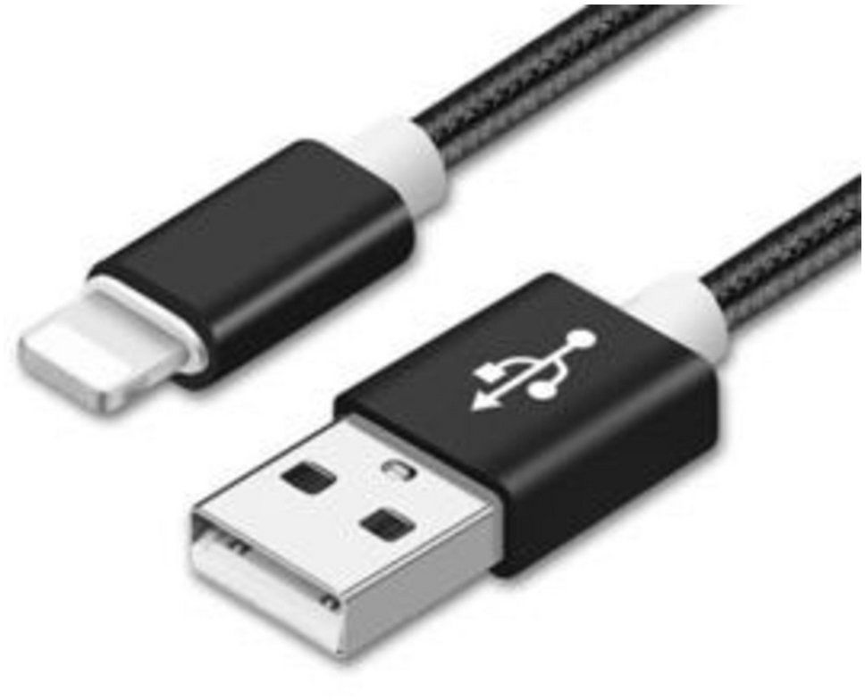 Apple iPad/iPhone/iPod Anschlusskabel [1x USB 2.0 Stecker A - 1x Apple Smartphone-Kabel, (1.00 cm) schwarz
