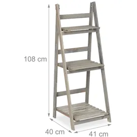 Relaxdays Blumentreppe 108 x 41 x 40 cm Grau