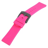 TW Steel Silikonband, 22 mm, pink, schwarz, Schließe
