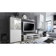 Vladon Wohnwand, Hellgrau, Holzwerkstoff, 300x190x39 cm, Wohnzimmer, Wohnwände, Wohnwand-Sets