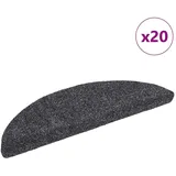 vidaXL Stufenmatten Selbstklebend 20 Stk. Dunkelgrau 56x17x3 cm