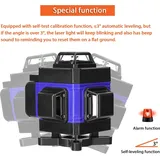 Mulcort Decdeal - Multifunktionaler 16-Linien-Laser, 3°, selbstnivellierende Maschine, wiederaufladbares Nivellierwerkzeug mit Lithiumbatterie,