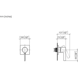 Dornbracht UP-Einhandbatterie mit Abdeckplatte 80x80mm, 36060670-99