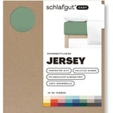 Schlafgut Easy Jersey Spannbettlaken 120x200 bis 130x200 Green Mid, Spannbetttuch aus 100% Baumwolle